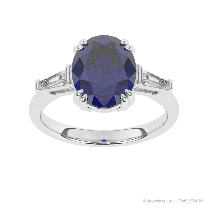 R-85558-SA-W  Diamond & Sapphire Dress Ring