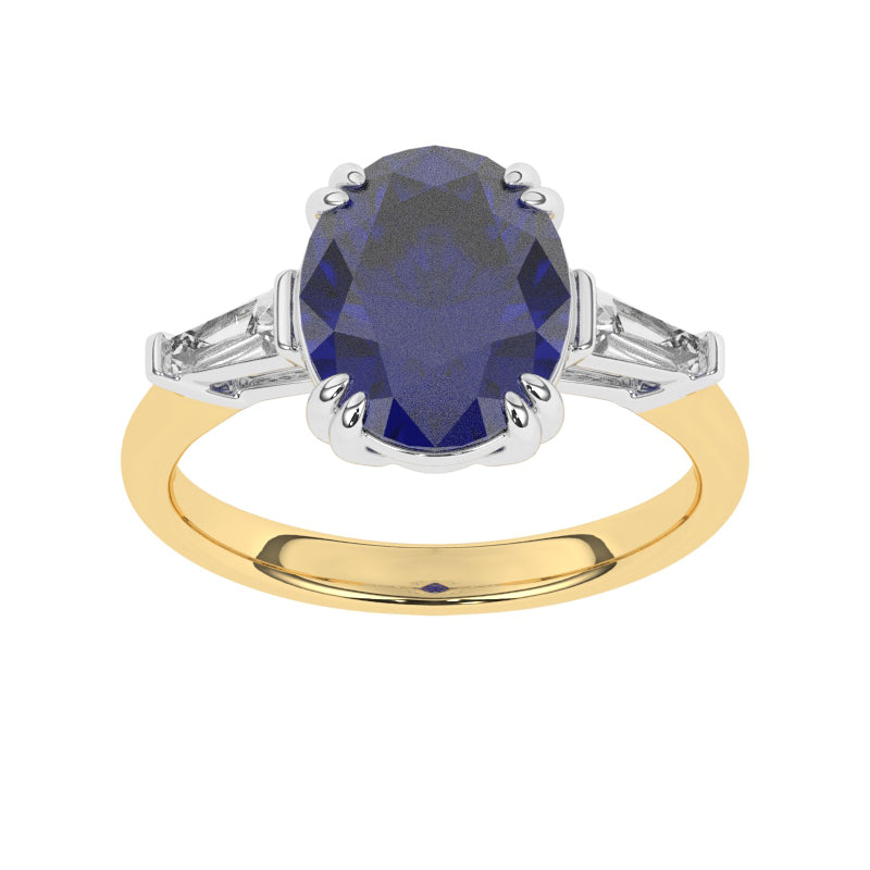R-85558-SA-Y  Diamond & Sapphire Dress Ring