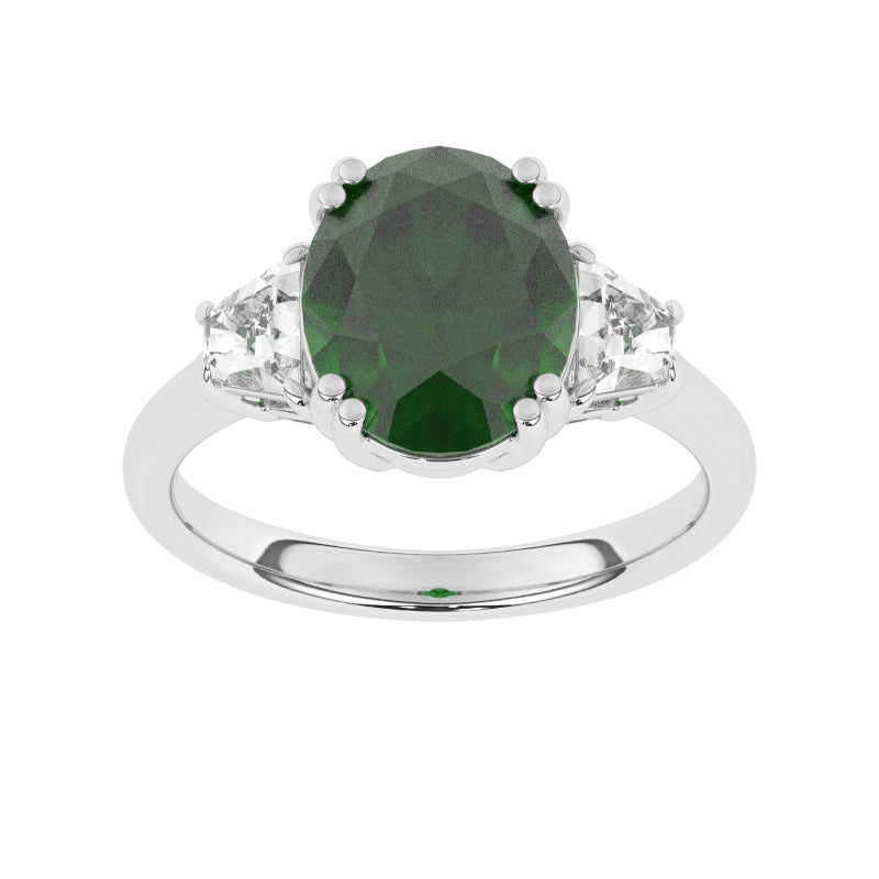 R-85559-EM-W  Diamond & Emerald Dress Ring