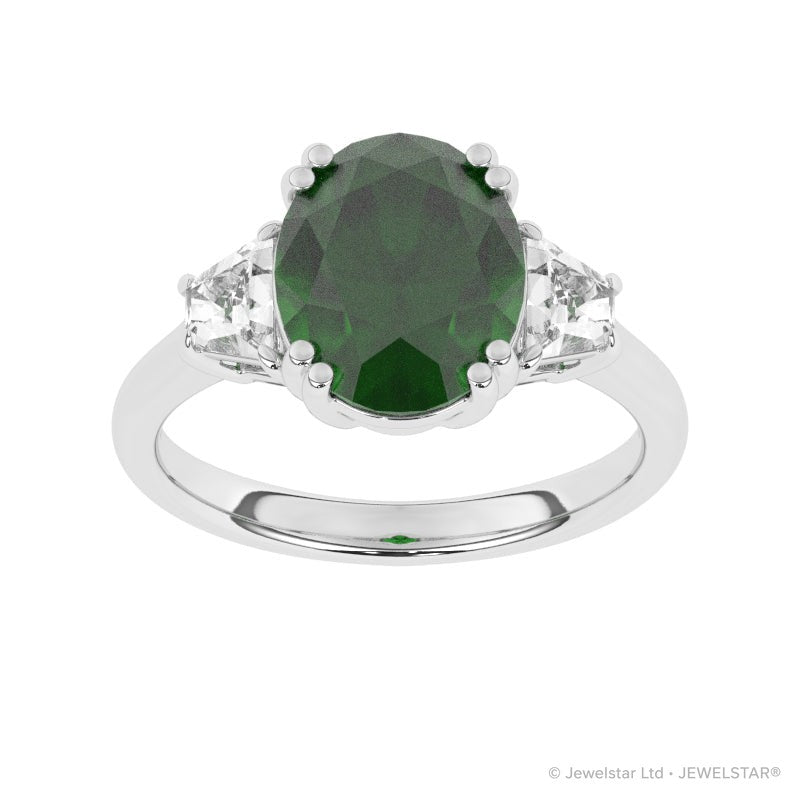 R-85559-EM-W  Diamond & Emerald Dress Ring