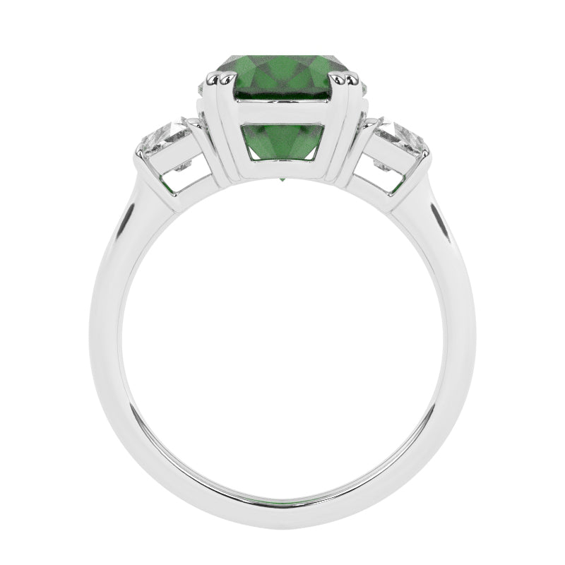 R-85559-EM-W  Diamond & Emerald Dress Ring