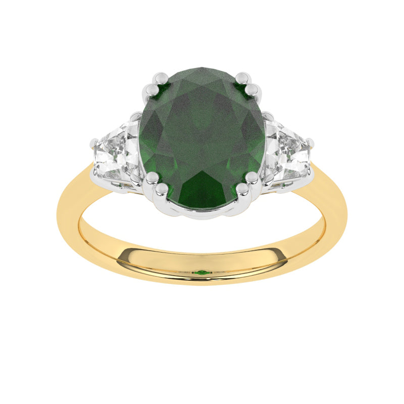 R-85559-EM-Y  Diamond & Emerald Dress Ring