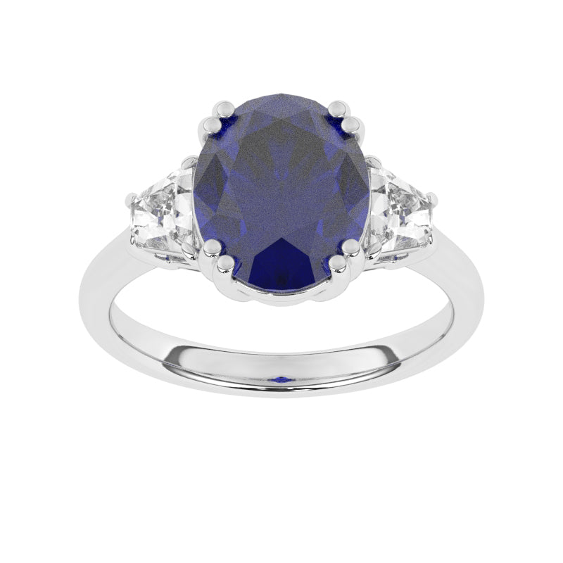R-85559-SA-W  Diamond & Sapphire Dress Ring