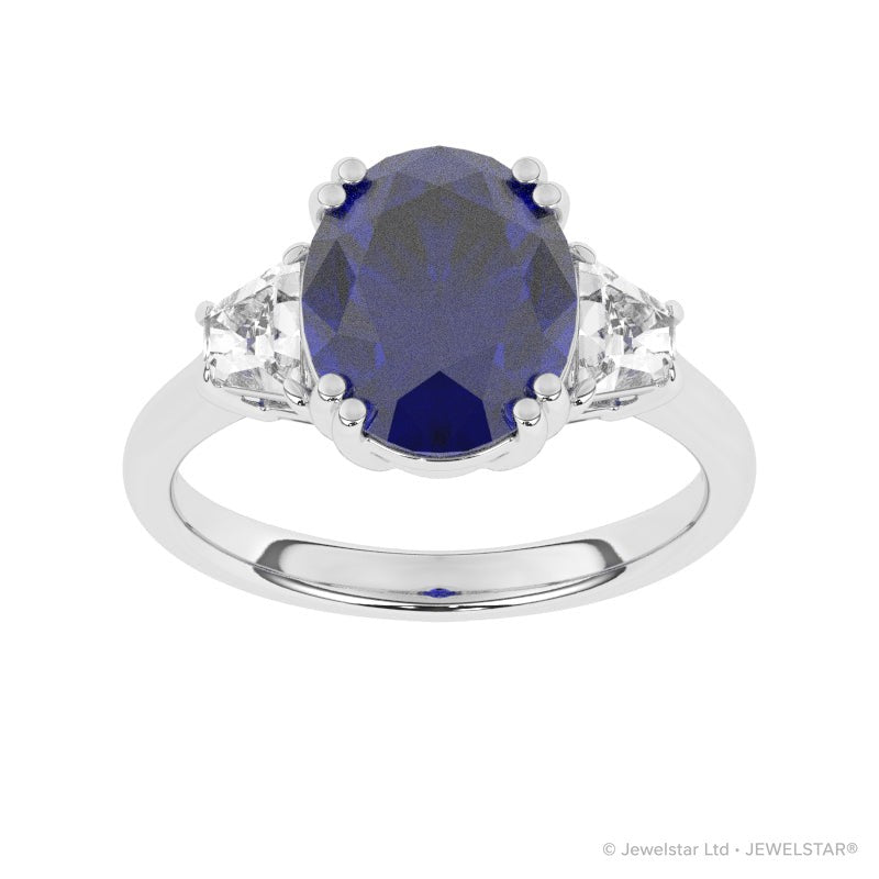 R-85559-SA-W  Diamond & Sapphire Dress Ring