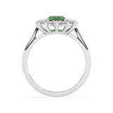 R-86050-EM-W  Lab Diamond & Emerald Cluster Ring F/VS (EGL Report Included)