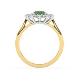 R-86050-EM-Y  Lab Diamond & Emerald Cluster Ring F/VS (EGL Report Included)