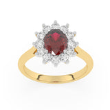 R-86050-RU-Y  Lab Diamond & Ruby Cluster Ring F/VS (EGL Report Included)