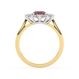 R-86050-RU-Y  Lab Diamond & Ruby Cluster Ring F/VS (EGL Report Included)