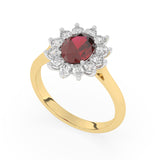 R-86050-RU-Y  Lab Diamond & Ruby Cluster Ring F/VS (EGL Report Included)