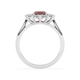 R-86050-RU-W  Lab Diamond & Ruby Cluster Ring F/VS (EGL Report Included)