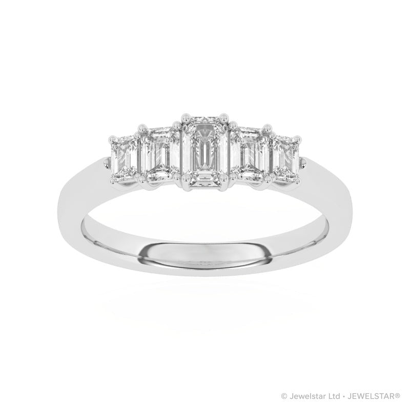 R-86100-AD-W  1.10ct Lab Diamond Five Stone Ring