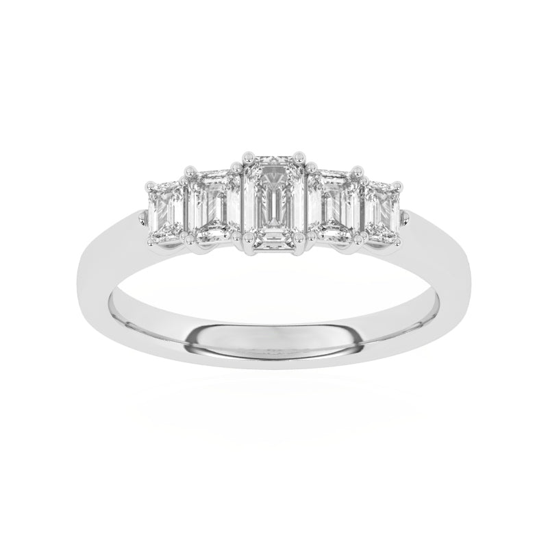R-86100-AD-W  1.10ct Lab Diamond Five Stone Ring