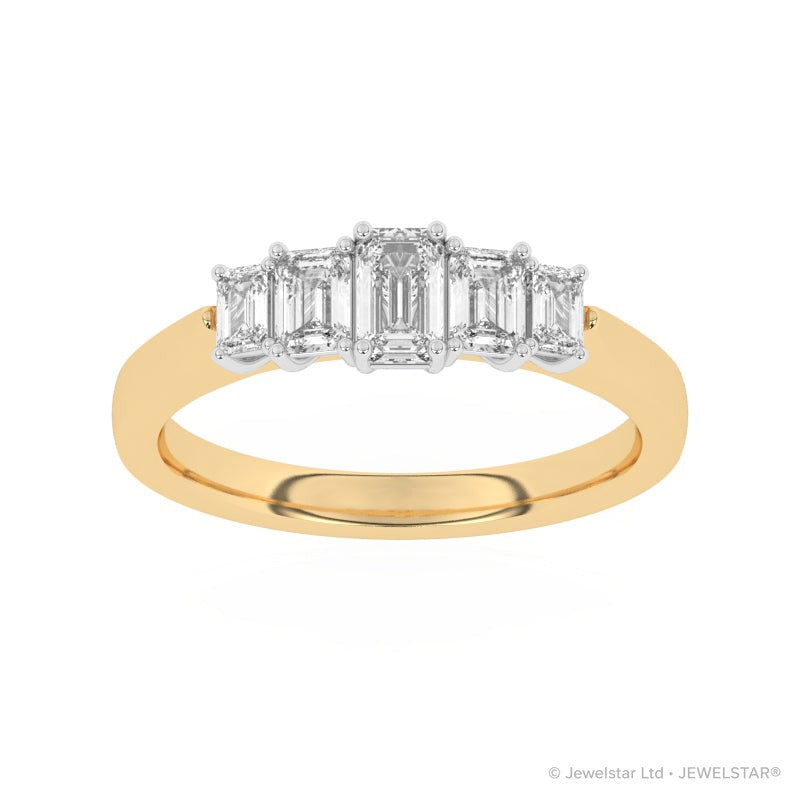 R-86100-AD-Y  1.10ct Lab Diamond Five Stone Ring
