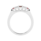 R-86100-RU-W  Lab Diamond & Ruby Five Stone Ring F/VS (EGL Report Included)