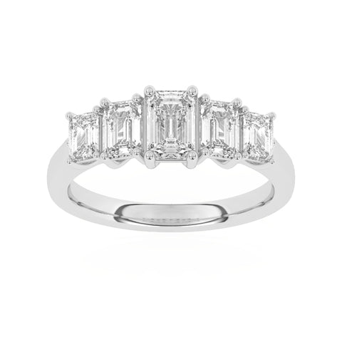 R-86200-AD-W  2.10ct F/VS Lab Diamond Five Stone Ring (EGL Report Included)