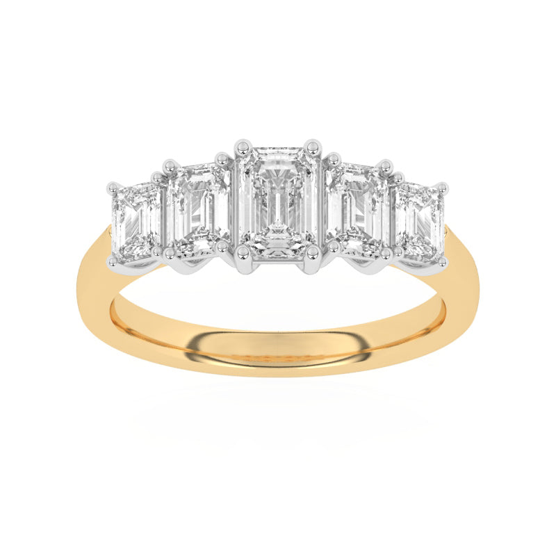 R-86200-AD-Y  2.10ct Lab Diamond Five Stone Ring