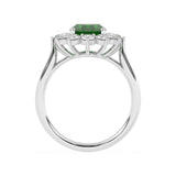 R-87075-EM-W  Lab Diamond & Emerald Cluster Ring F/VS (EGL Report Included)