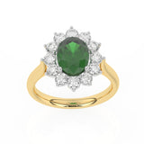 R-87075-EM-Y  Lab Diamond & Emerald Cluster Ring F/VS (EGL Report Included)