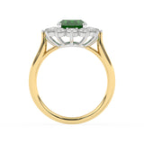R-87075-EM-Y  Lab Diamond & Emerald Cluster Ring F/VS (EGL Report Included)