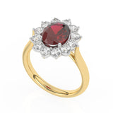 R-87075-RU-Y  Lab Diamond & Ruby Cluster Ring F/VS (EGL Report Included)