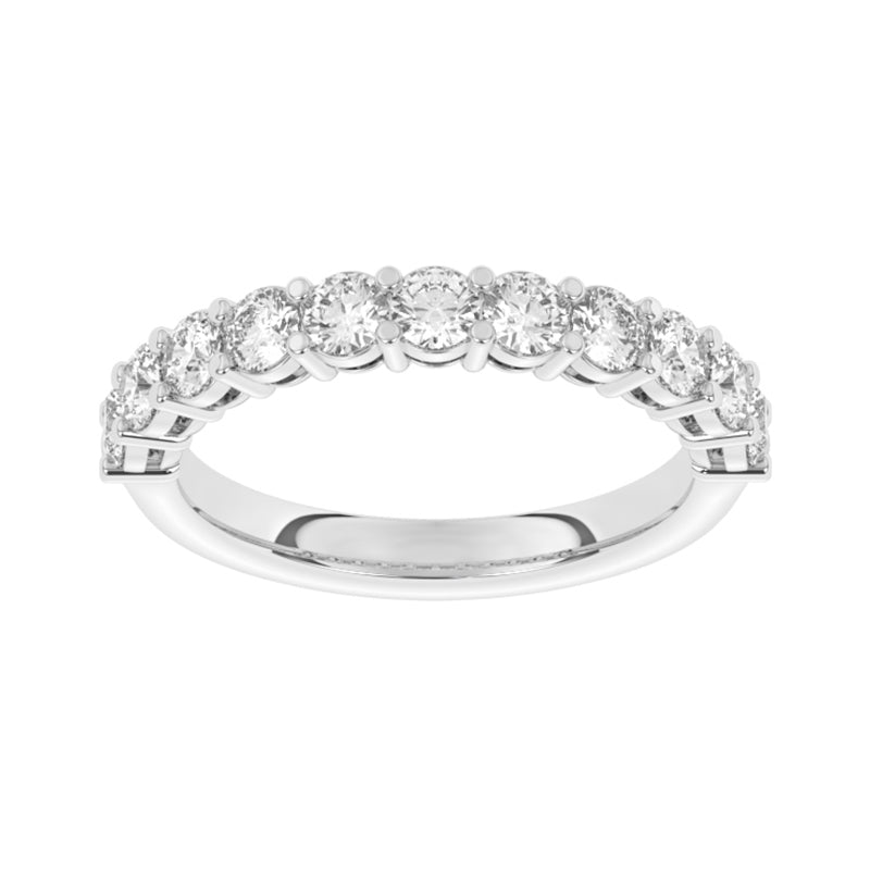 R-87510-AD-W  1.00ct Lab Diamond Eleven Stone Half Eternity Ring