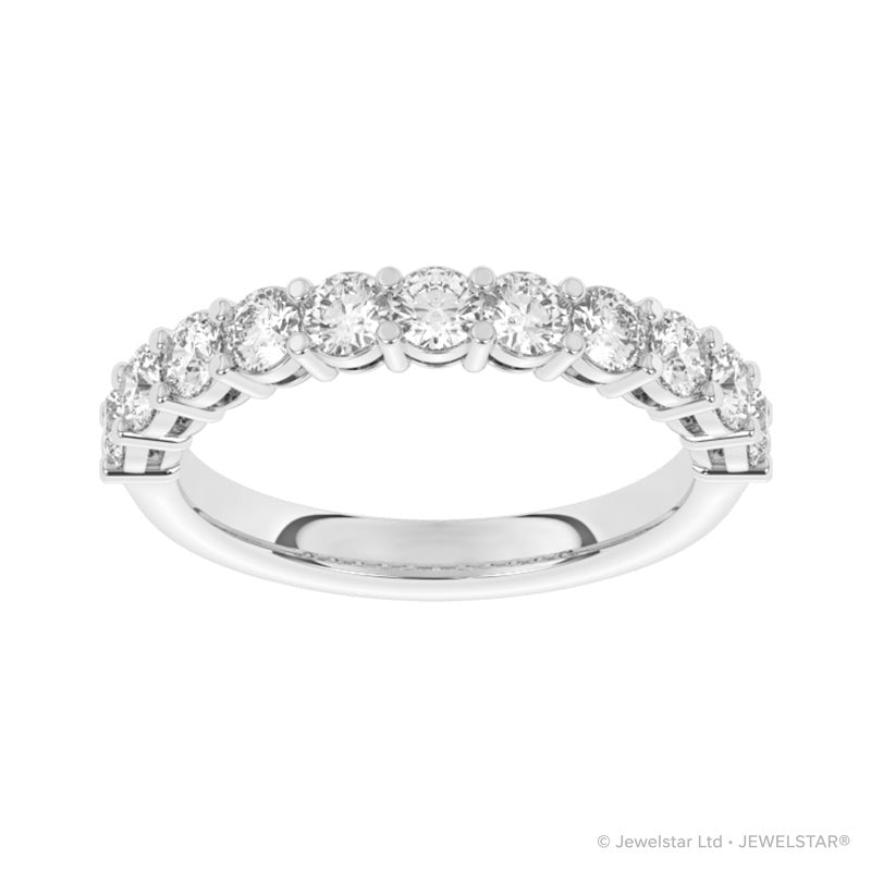 R-87510-AD-W  1.00ct Lab Diamond Eleven Stone Half Eternity Ring