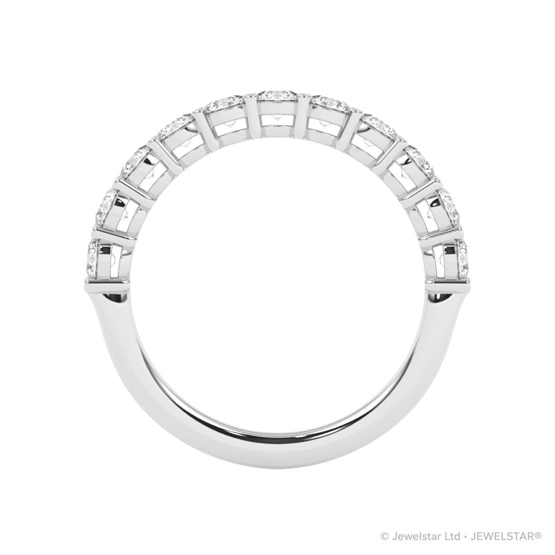 R-87510-AD-W  1.00ct Lab Diamond Eleven Stone Half Eternity Ring