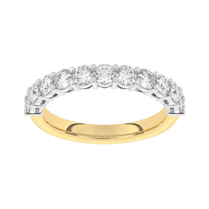 R-87510-AD-Y  1.00ct Lab Diamond Eleven Stone Half Eternity Ring