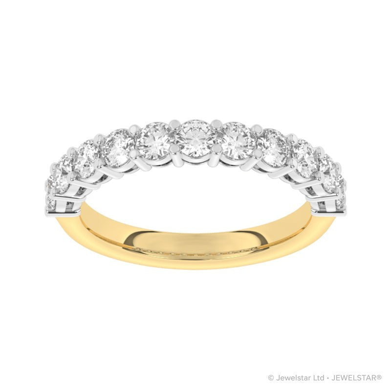 R-87510-AD-Y  1.00ct Lab Diamond Eleven Stone Half Eternity Ring