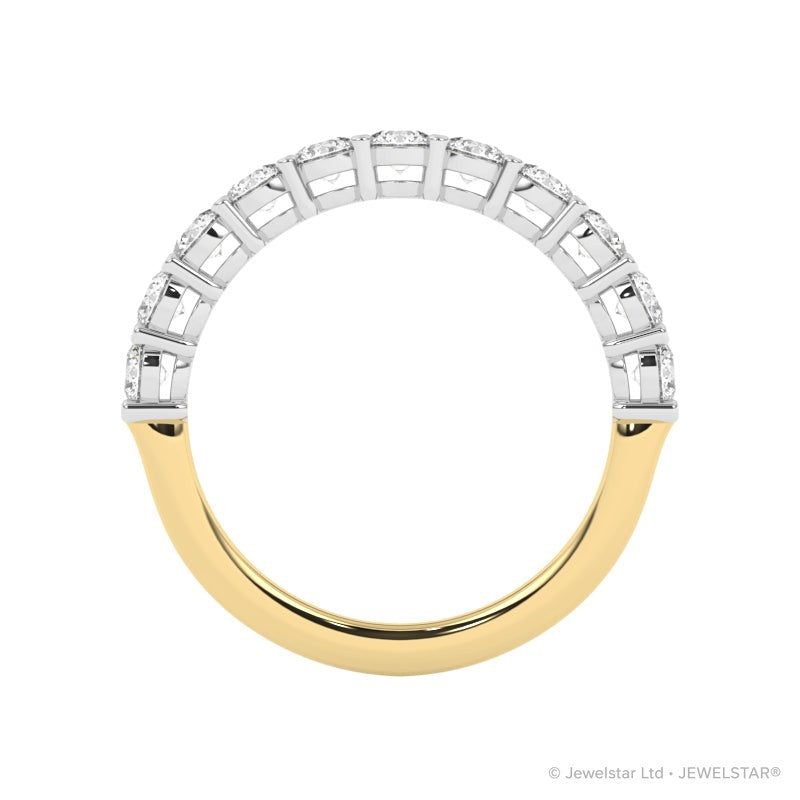 R-87510-AD-Y  1.00ct Lab Diamond Eleven Stone Half Eternity Ring