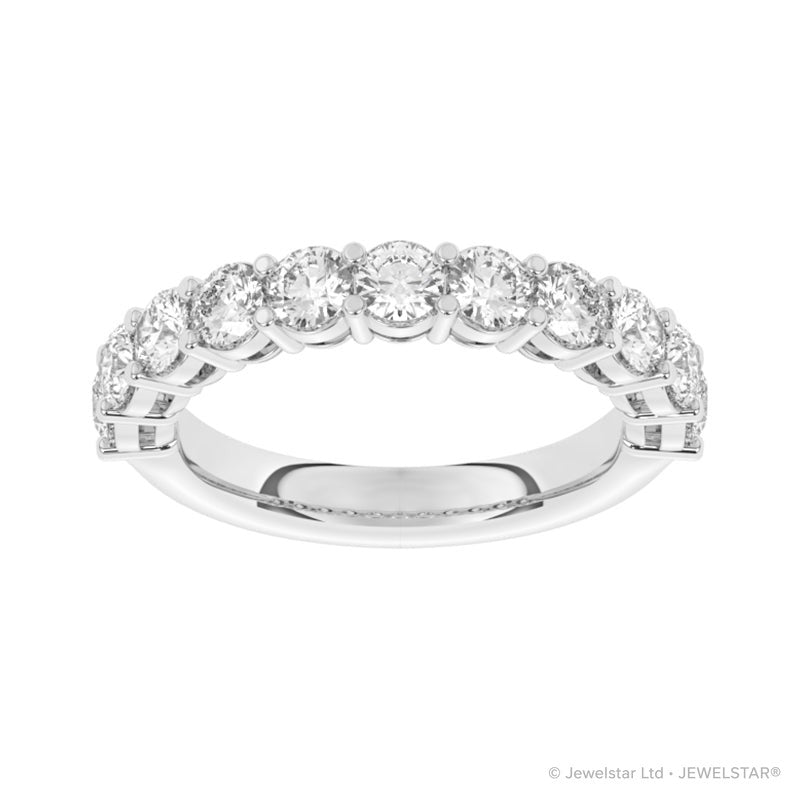 R-87515-AD-W  1.50ct Lab Diamond Eleven Stone Half Eternity Ring