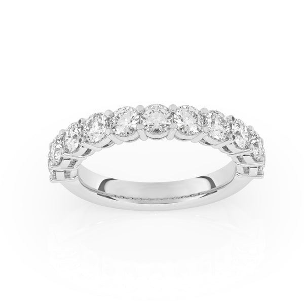 R-87515-AD-W  1.50ct Lab Diamond Eleven Stone Half Eternity Ring (EGL Report Included)
