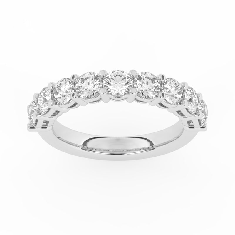 R-87520-AD-W  2.00ct Lab Diamond Nine Stone Half Eternity Ring