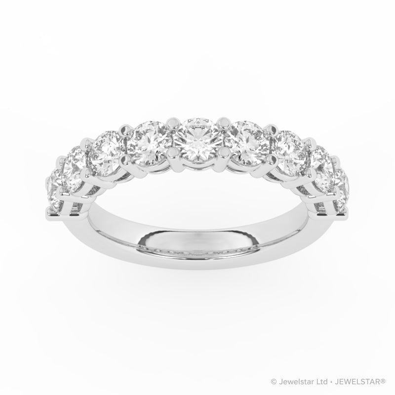 R-87520-AD-W  2.00ct Lab Diamond Nine Stone Half Eternity Ring