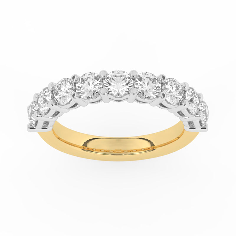 R-87520-AD-Y  2.00ct Lab Diamond Nine Stone Half Eternity Ring