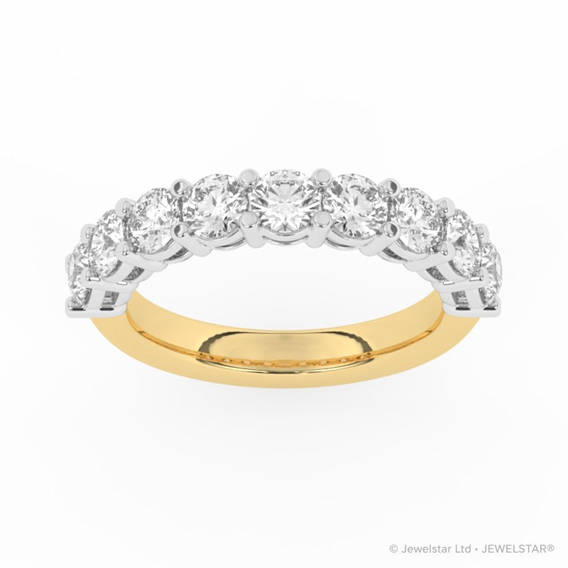 R-87520-AD-Y  2.00ct Lab Diamond Nine Stone Half Eternity Ring