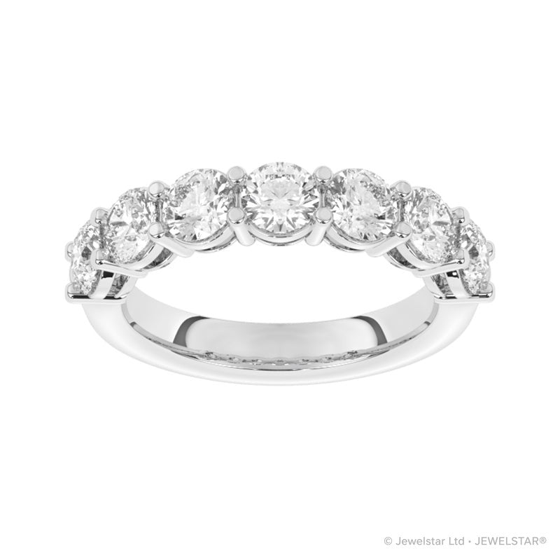 R-87525-AD-W  2.50ct Lab Diamond Seven Stone Half Eternity Ring
