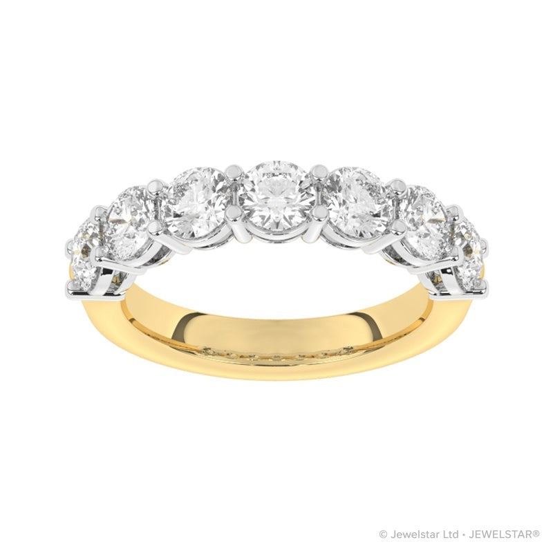 R-87525-AD-Y  2.50ct Lab Diamond Seven Stone Half Eternity Ring