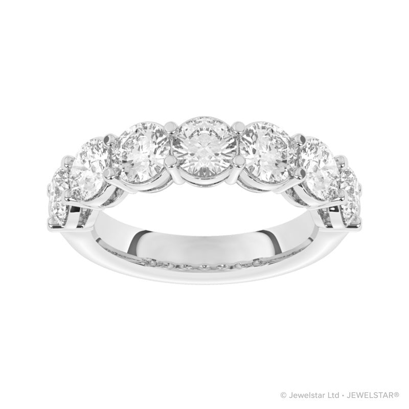 R-87530-AD-W  3.00ct Lab Diamond Seven Stone Half Eternity Ring