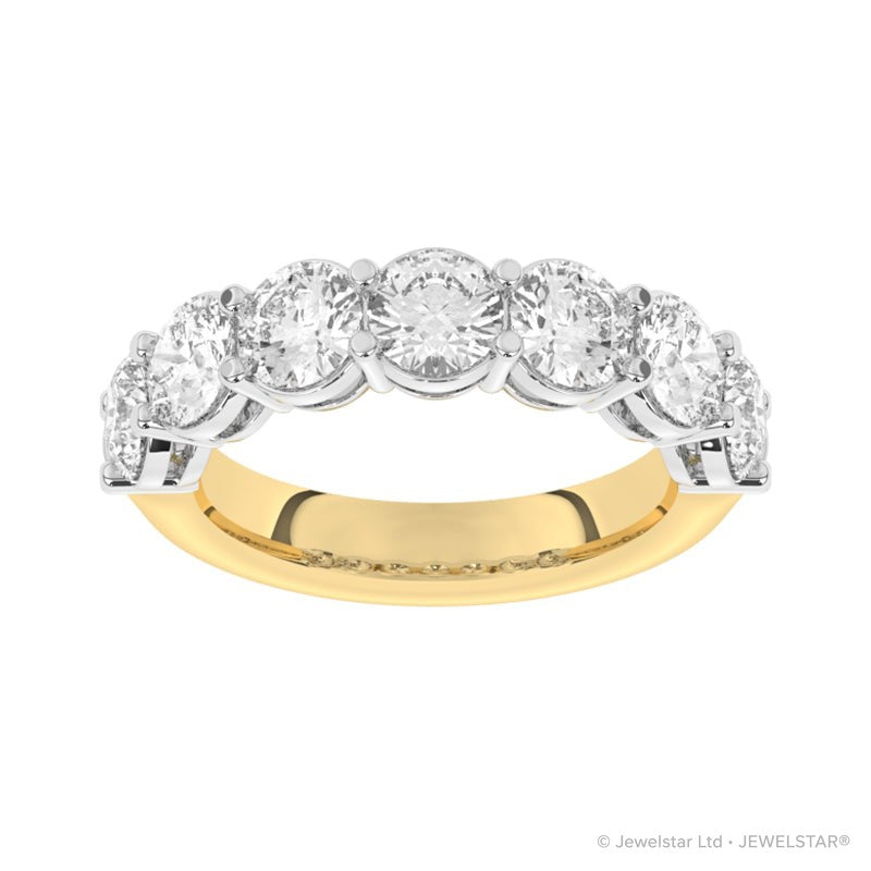 R-87530-AD-Y  3.00ct Lab Diamond Seven Stone Half Eternity Ring