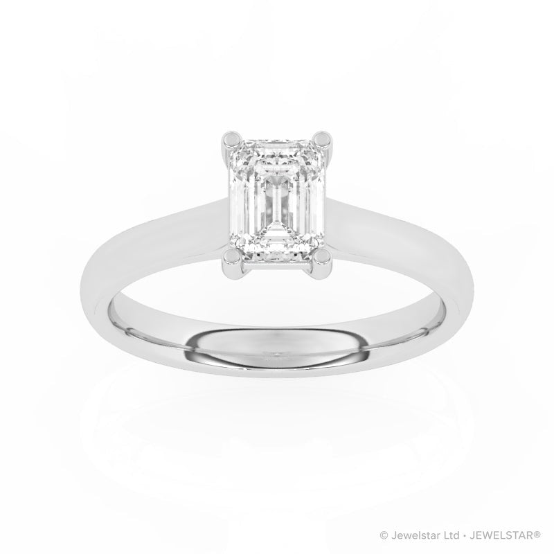R-88100-AD-W  1.00ct D/VS2 Emerald Cut Lab Diamond Solitaire Ring (IGI Report Included)