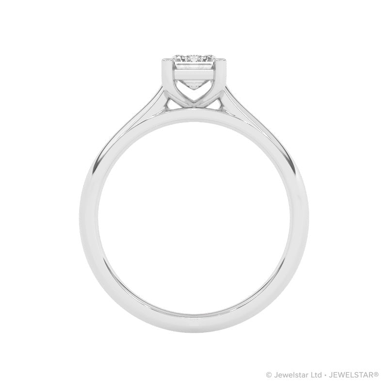 R-88100-AD-W  1.00ct D/VS2 Emerald Cut Lab Diamond Solitaire Ring (IGI Report Included)