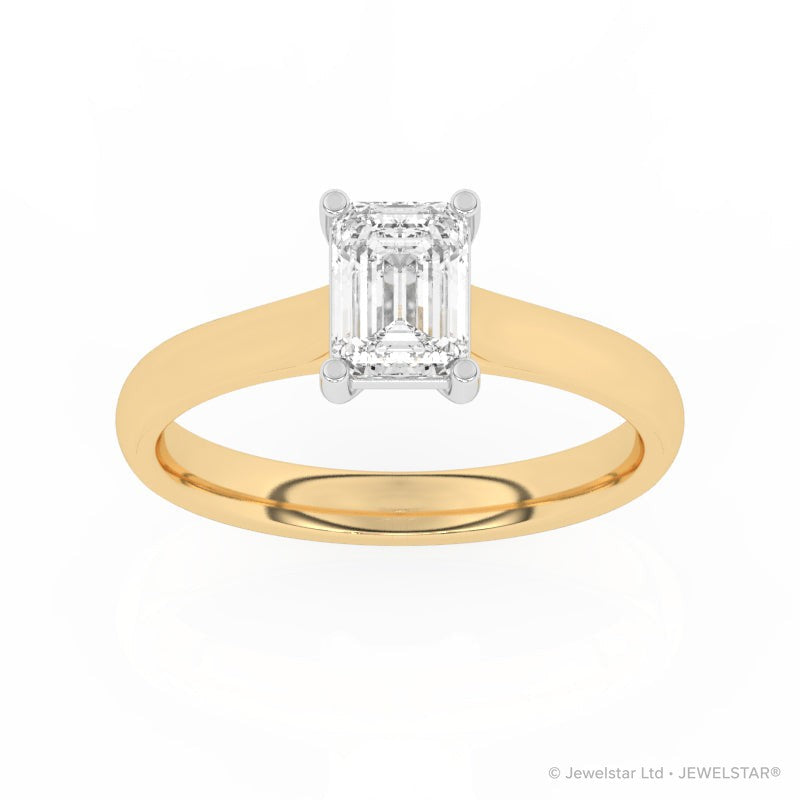 R-88100-AD-Y  1.00ct D/VS2 Emerald Cut Lab Diamond Solitaire Ring (IGI Report Included)