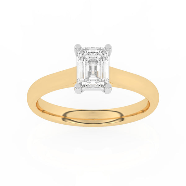 R-88100-AD-Y  1.00ct D/VS2 Emerald Cut Lab Diamond Solitaire Ring (IGI Report Included)