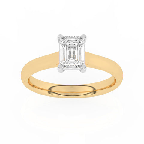 R-88100-AD-Y  1.00ct D/VS2 Emerald Cut Lab Diamond Solitaire Ring (IGI Report Included)