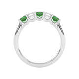 R-88165-EM-W  Lab Diamond & Emerald Five Stone Ring F/VS (EGL Report Included)