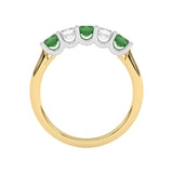 R-88165-EM-Y  Lab Diamond & Emerald Five Stone Ring F/VS (EGL Report Included)