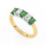 R-88165-EM-Y  Lab Diamond & Emerald Five Stone Ring F/VS (EGL Report Included)