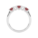 R-88165-RU-W  Lab Diamond & Ruby Five Stone Ring F/VS (EGL Report Included)