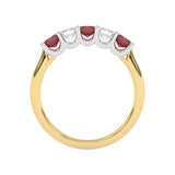 R-88165-RU-Y  Lab Diamond & Ruby Five Stone Ring F/VS (EGL Report Included)